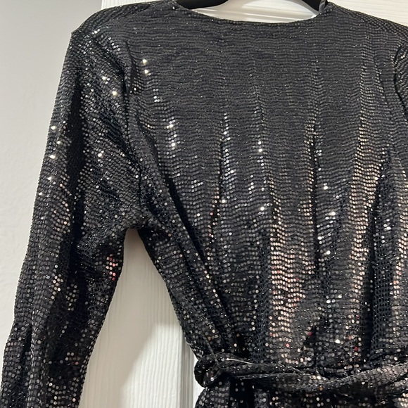 JM Studio Black sequin dress, size 10P - Picture 5 of 13
